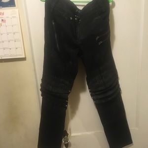 Brand New Punk Rave Gothic Punk Armor Knee Jeans